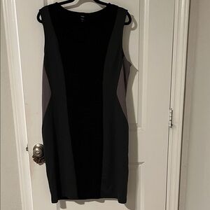 Mossimo Supply Co. Black and Charcoal Panel Midi Dress